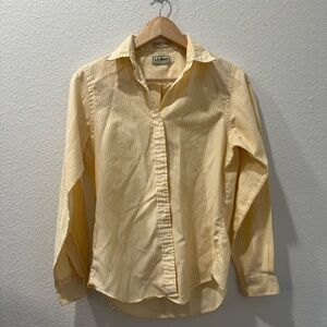 LL Bean Yellow Stripe Button Down